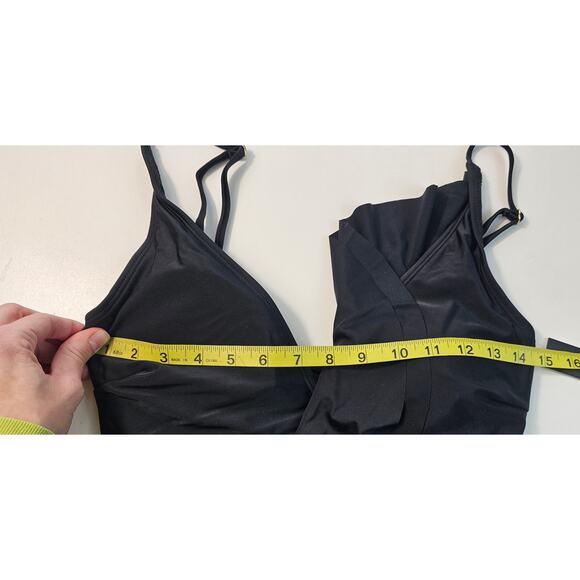 NWT Catherine Malandrino Women's v neck front Ruffle One Piece Swim Suit Small - Picture 9 of 9